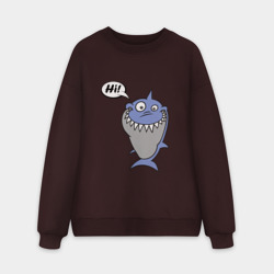 Мужской свитшот oversize без начеса хлопок Акула