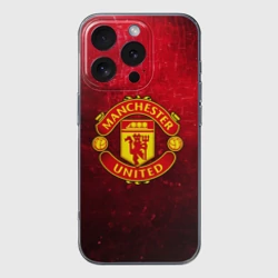Чехол для iPhone 16 Pro Max силиконовый с защитой камеры Манчестер Юнайтед