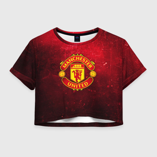 Женская футболка Crop-top 3D Манчестер Юнайтед, цвет 3D печать