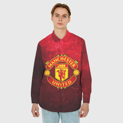 Мужская рубашка oversize 3D Манчестер Юнайтед - фото 2