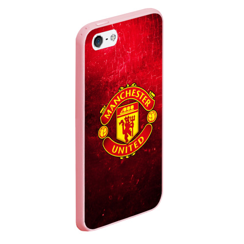 Чехол для iPhone 5/5S матовый Манчестер Юнайтед, цвет баблгам - фото 3