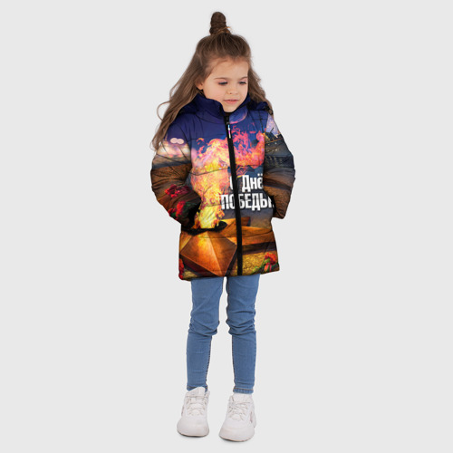 Зимняя куртка для девочек 3D День победы, цвет красный - фото 5