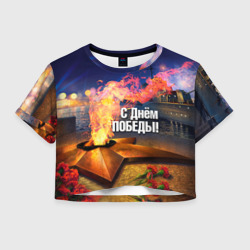 Женская футболка Crop-top 3D День победы