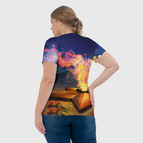 Женская футболка 3D с принтом День победы, вид сзади #2