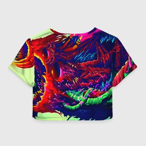 Женская футболка Crop-top 3D Hyper beast, цвет 3D печать - фото 2