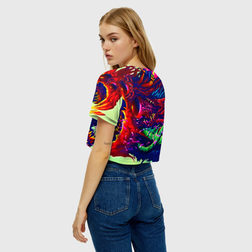 Женская футболка Crop-top 3D Hyper beast, цвет 3D печать - фото 5