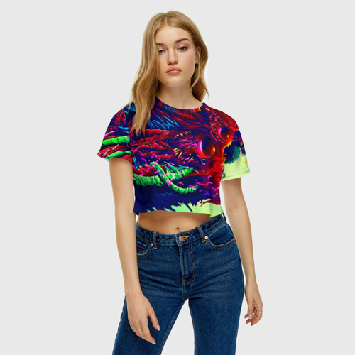 Женская футболка Crop-top 3D Hyper beast - фото 3