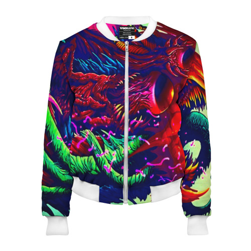 Женский бомбер 3D Hyper beast, цвет белый