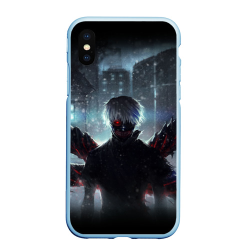 Чехол для iPhone XS Max матовый Tokyo Ghoul, цвет голубой