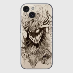 Чехол для iPhone 15 силиконовый с защитой камеры Демон