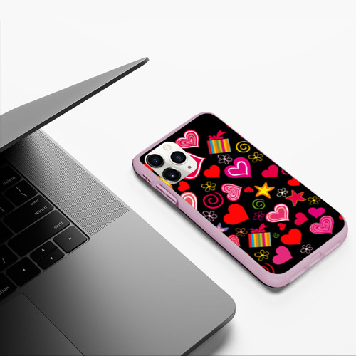 Чехол для iPhone 11 Pro матовый Любовь, цвет розовый - фото 5