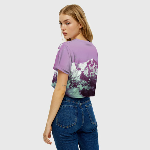Женская футболка Crop-top 3D Горы, цвет 3D печать - фото 5