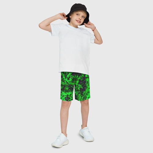 Детские спортивные шорты 3D Green color, цвет 3D печать - фото 3