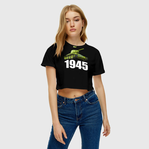 Женская футболка Crop-top 3D 1945, цвет 3D печать - фото 4