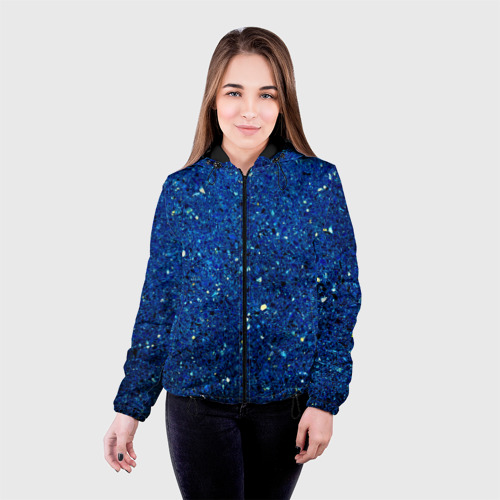Женская куртка 3D Blue mirror, цвет черный - фото 3