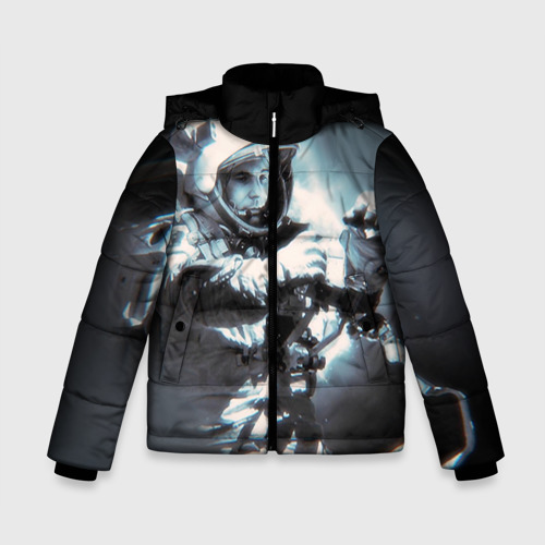 Зимняя куртка для мальчиков 3D с принтом Гагарин 5, вид спереди #2