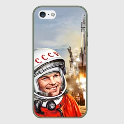 Чехол для iPhone 5/5S матовый Гагарин 8