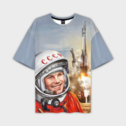 Мужская футболка oversize 3D Гагарин 8