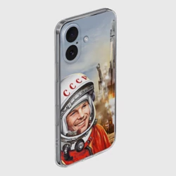 Чехол для iPhone 16 силиконовый с защитой камеры Гагарин 8 - фото 2