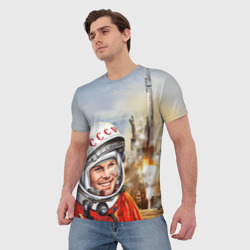 Мужская футболка 3D Гагарин 8 - фото 2