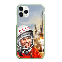 Чехол для iPhone 11 Pro матовый Гагарин 8