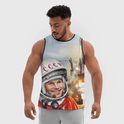Мужская спортивная майка 3D Гагарин 8 - фото 2