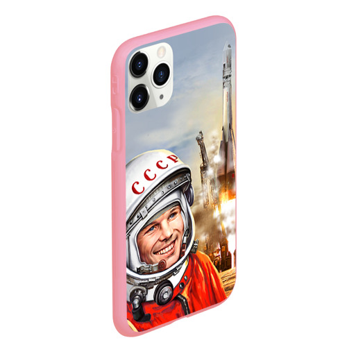 Чехол для iPhone 11 Pro Max матовый Гагарин 8, цвет баблгам - фото 3