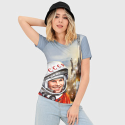 Женская футболка 3D Slim Гагарин 8 - фото 2