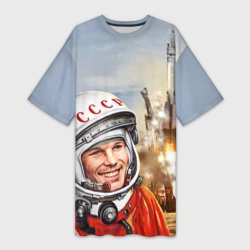 Платье-футболка 3D Гагарин 8