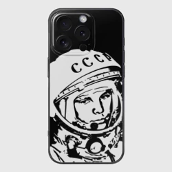 Чехол для iPhone 16 Pro силиконовый с защитой камеры Гагарин 9