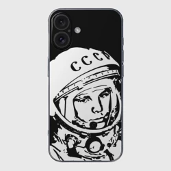 Чехол для iPhone 16 силиконовый с защитой камеры Гагарин 9