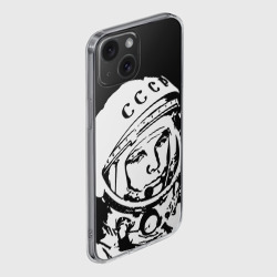 Чехол для iPhone 15 силиконовый с защитой камеры Гагарин 9 - фото 2