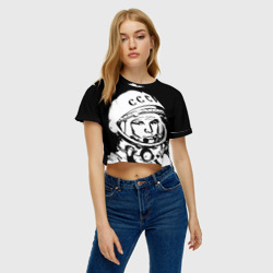 Женская футболка Crop-top 3D Гагарин 9 - фото 2