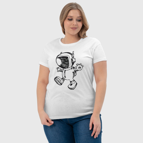 Женская футболка хлопок Космонавт 1, цвет белый - фото 6