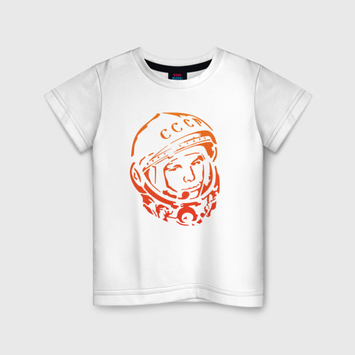 Детская футболка хлопок Гагарин 10, цвет белый