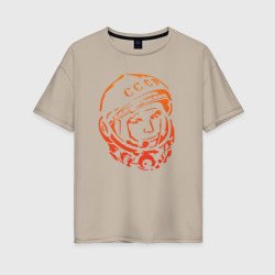 Женская футболка хлопок Oversize Гагарин 10