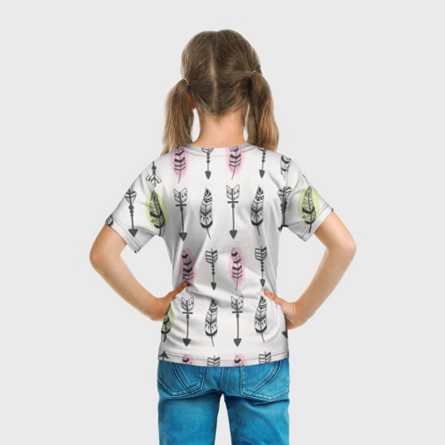 Детская футболка 3D Перья, цвет 3D печать - фото 6