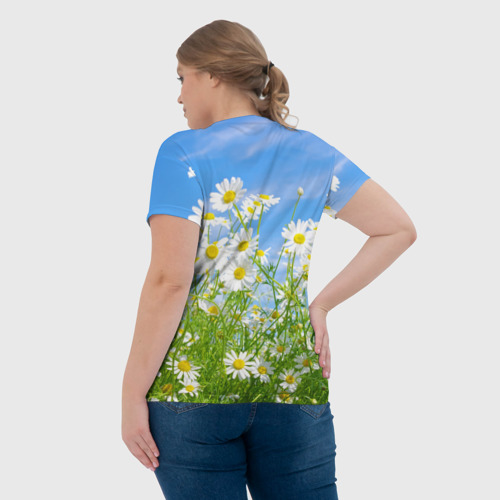 Женская футболка 3D Ромашки, цвет 3D печать - фото 7