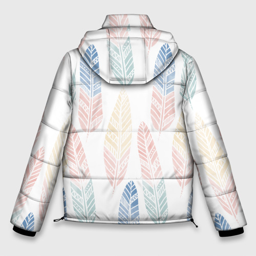 Мужская зимняя куртка 3D Разноцветные перья, цвет светло-серый - фото 2