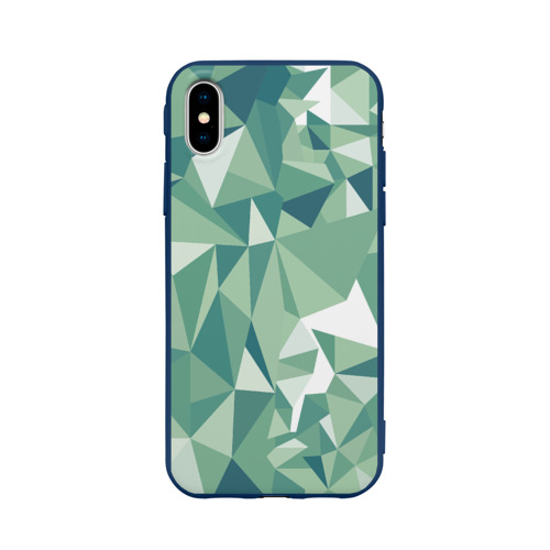 Чехол для Apple iPhone X силиконовый матовый Зеленые полигоны Фото 01 Чехол для Apple iPhone X силиконовый матовый Зеленые полигоны Фото 01