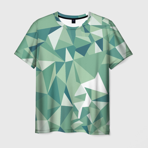 Мужская футболка 3D Зеленые полигоны, цвет 3D печать