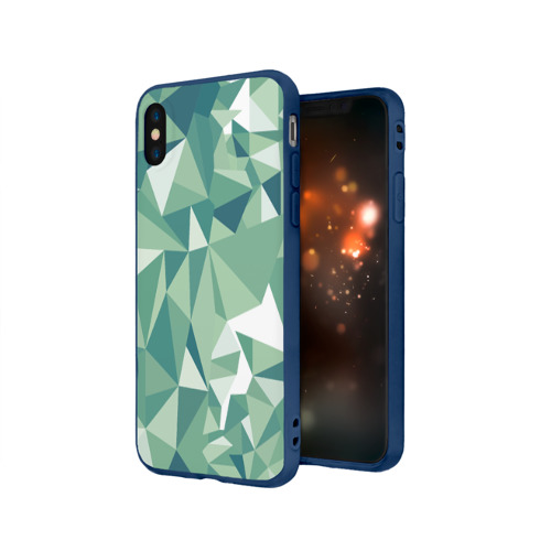 Чехол для Apple iPhone X силиконовый матовый Зеленые полигоны Фото 01 Чехол для Apple iPhone X силиконовый матовый Зеленые полигоны Фото 01