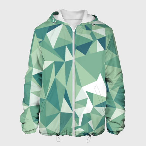 Мужская куртка 3D Зеленые полигоны, цвет 3D печать
