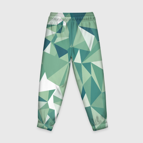 Детские брюки 3D Зеленые полигоны, цвет 3D печать - фото 2