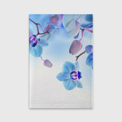 Обложка для паспорта матовая кожа Голубая орхидея