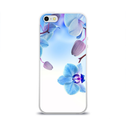 Чехол для Apple iPhone 5/5S силиконовый глянцевый Голубая орхидея Фото 01 Чехол для Apple iPhone 5/5S силиконовый глянцевый Голубая орхидея Фото 01