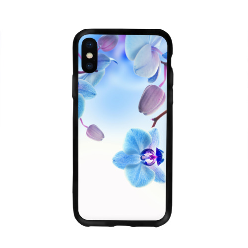 Чехол для Apple iPhone X силиконовый глянцевый Голубая орхидея Фото 01 Чехол для Apple iPhone X силиконовый глянцевый Голубая орхидея Фото 01