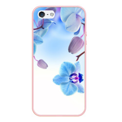 Чехол для iPhone 5/5S матовый Голубая орхидея