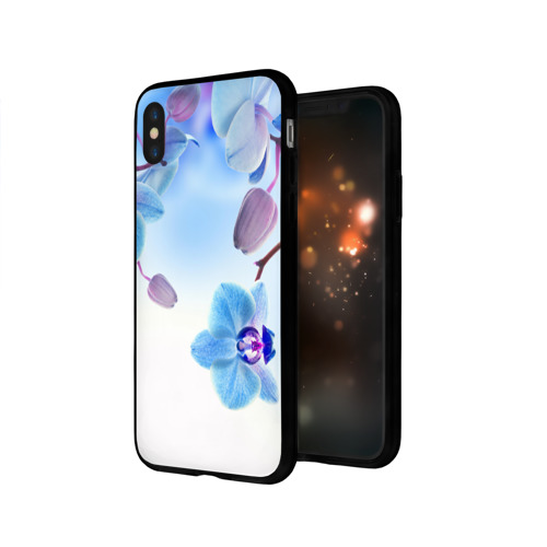 Чехол для Apple iPhone X силиконовый глянцевый Голубая орхидея Фото 01 Чехол для Apple iPhone X силиконовый глянцевый Голубая орхидея Фото 01