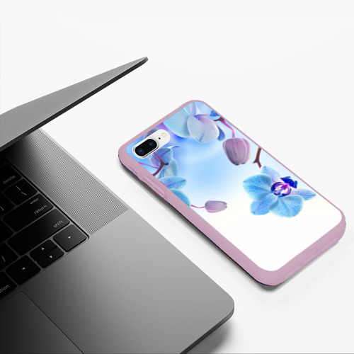 Чехол для iPhone 7Plus/8 Plus матовый Голубая орхидея, цвет розовый - фото 5
